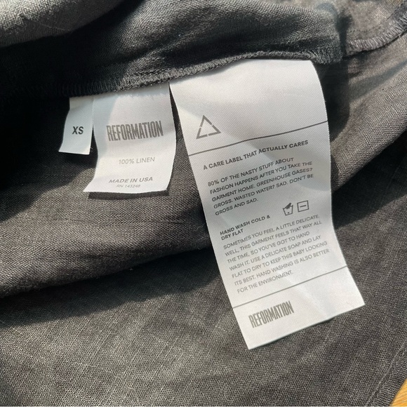 Like New Reformation Madrid Linen Midi Dress Black XS - Picture 6 of 9